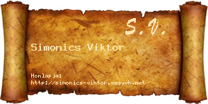 Simonics Viktor névjegykártya